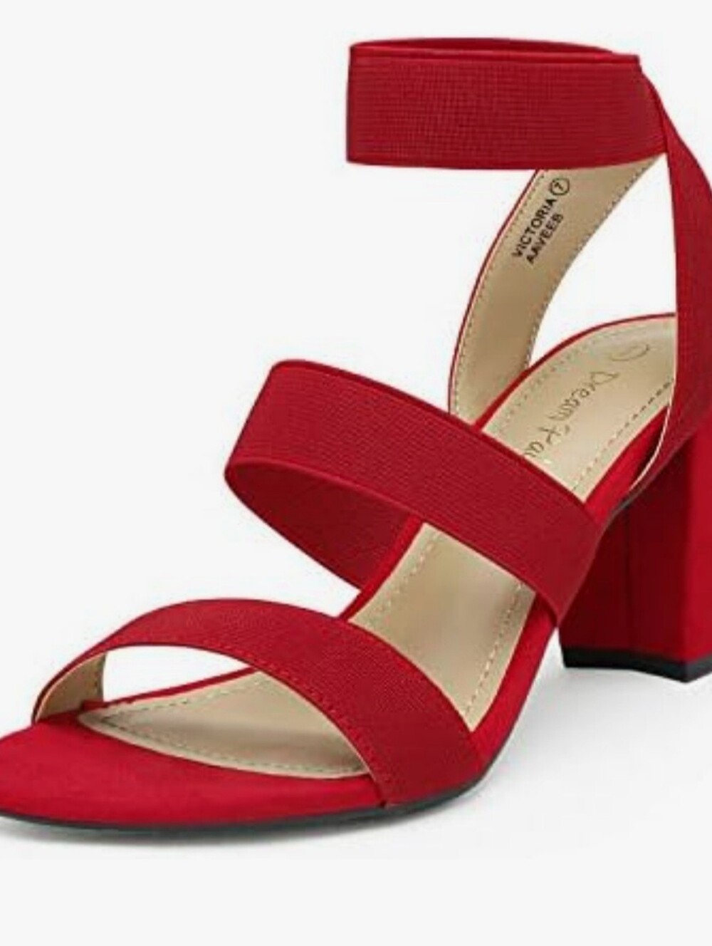 Dream Pairs Red Strap Block Heel Sandals
